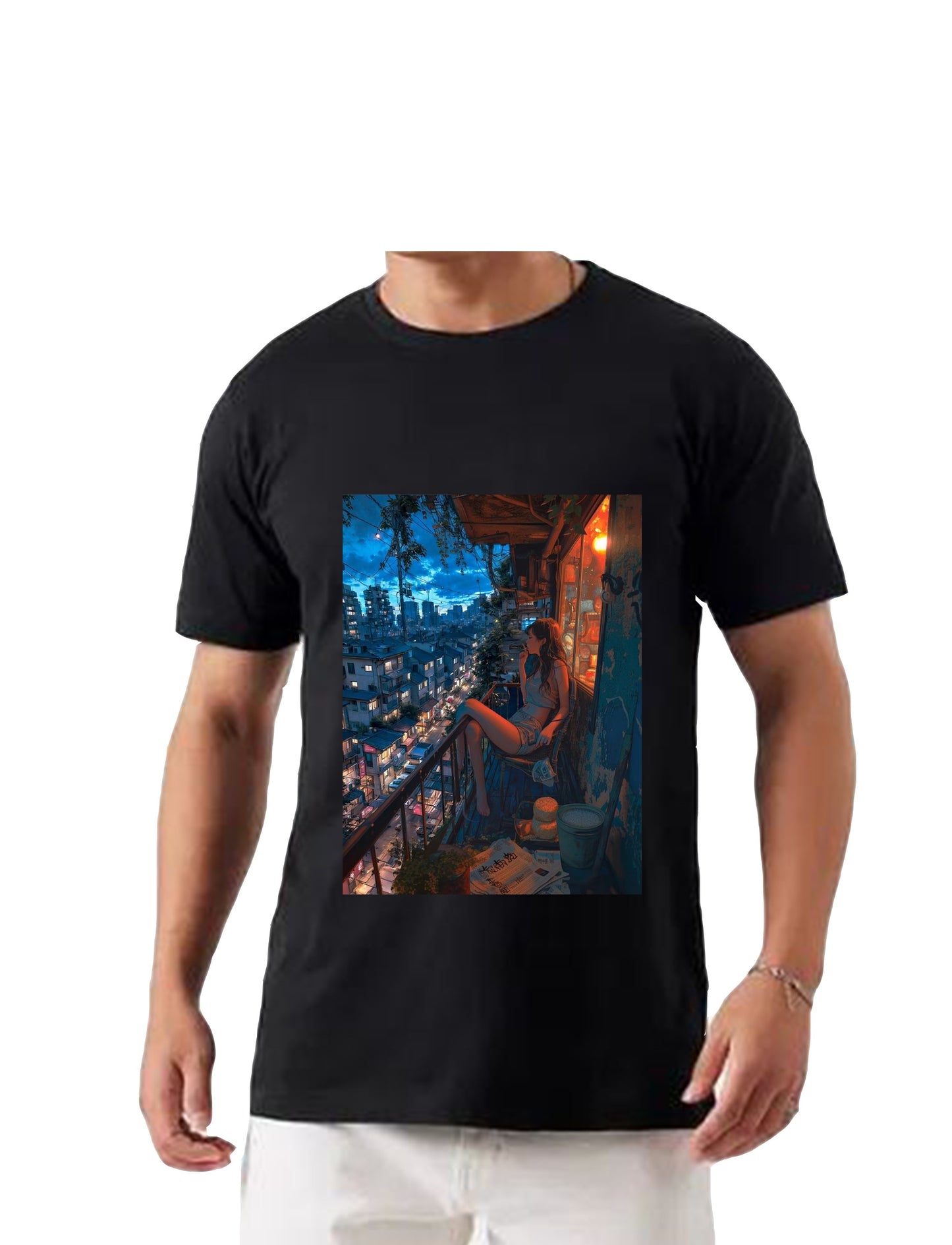 Oversized T'shirt mens street wear round neck cotton