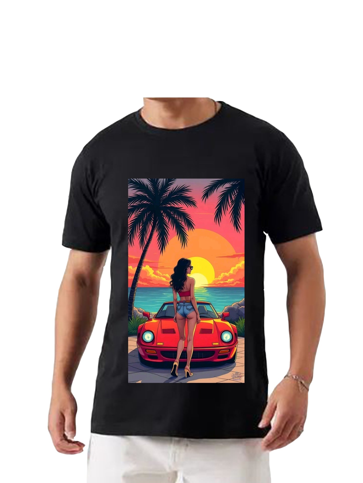 Oversized T'shirt mens street wear round neck cotton