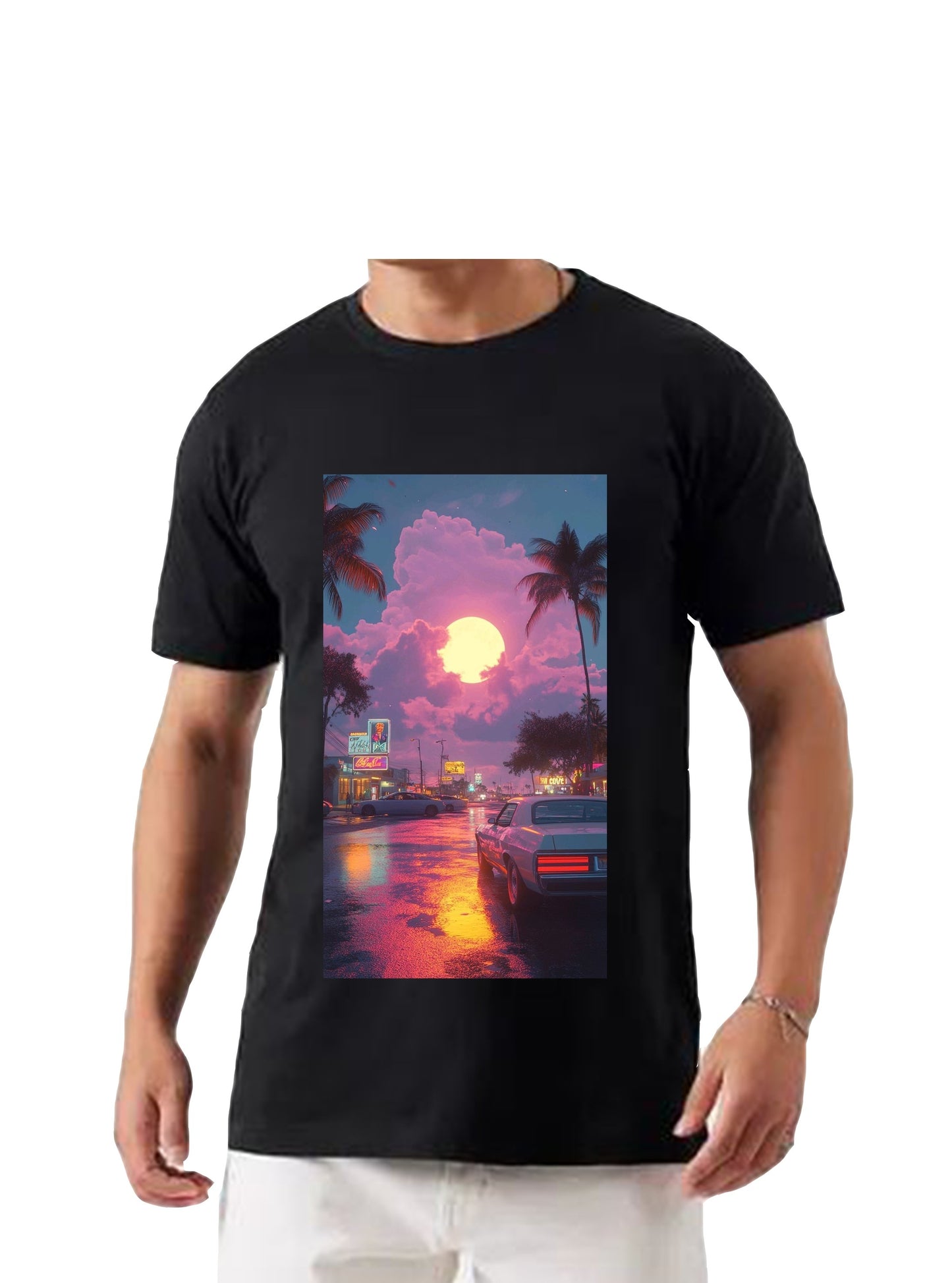 Oversized T'shirt mens street wear round neck cotton