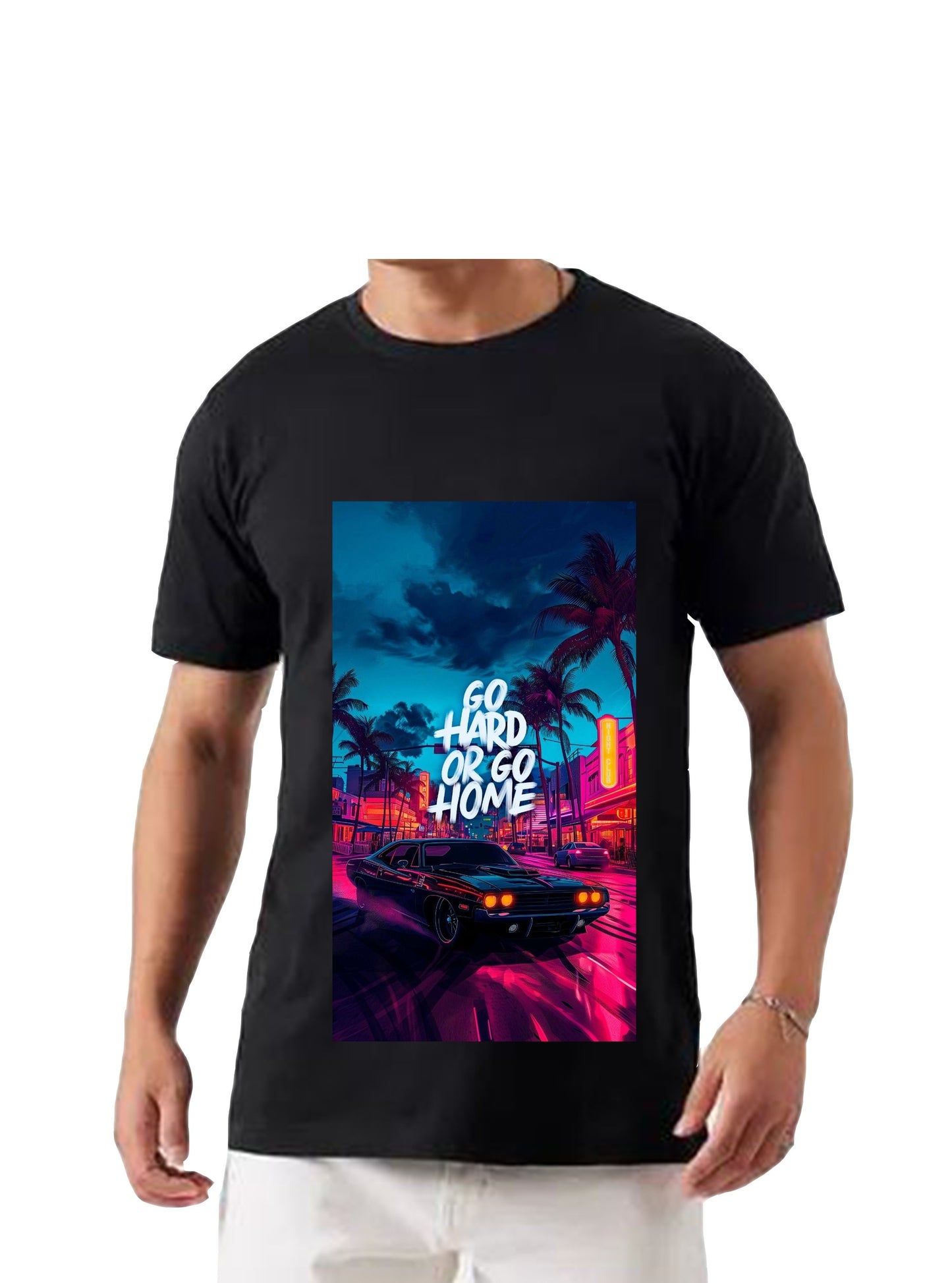 Oversized T'shirt mens street wear round neck cotton