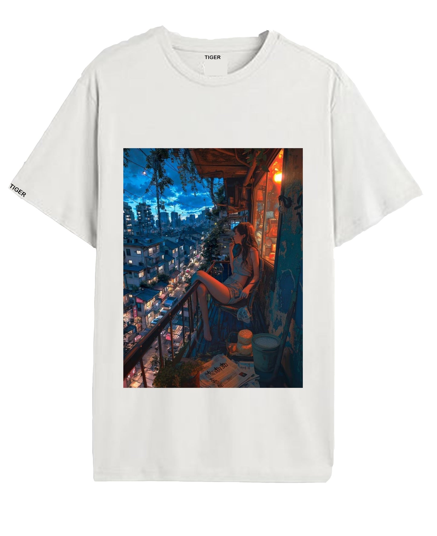 Oversized T'shirt mens street wear round neck cotton
