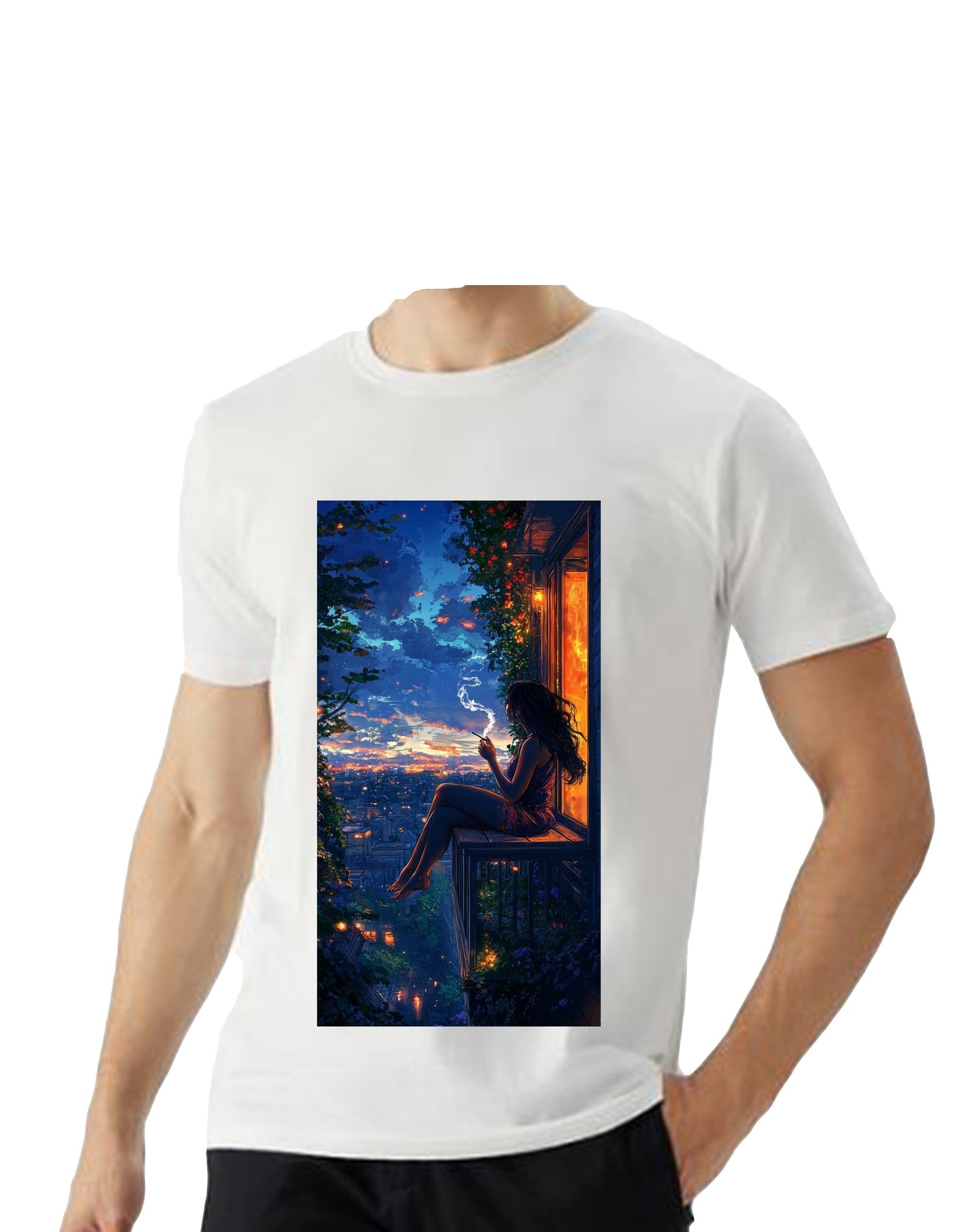 Oversized T'shirt mens street wear round neck cotton