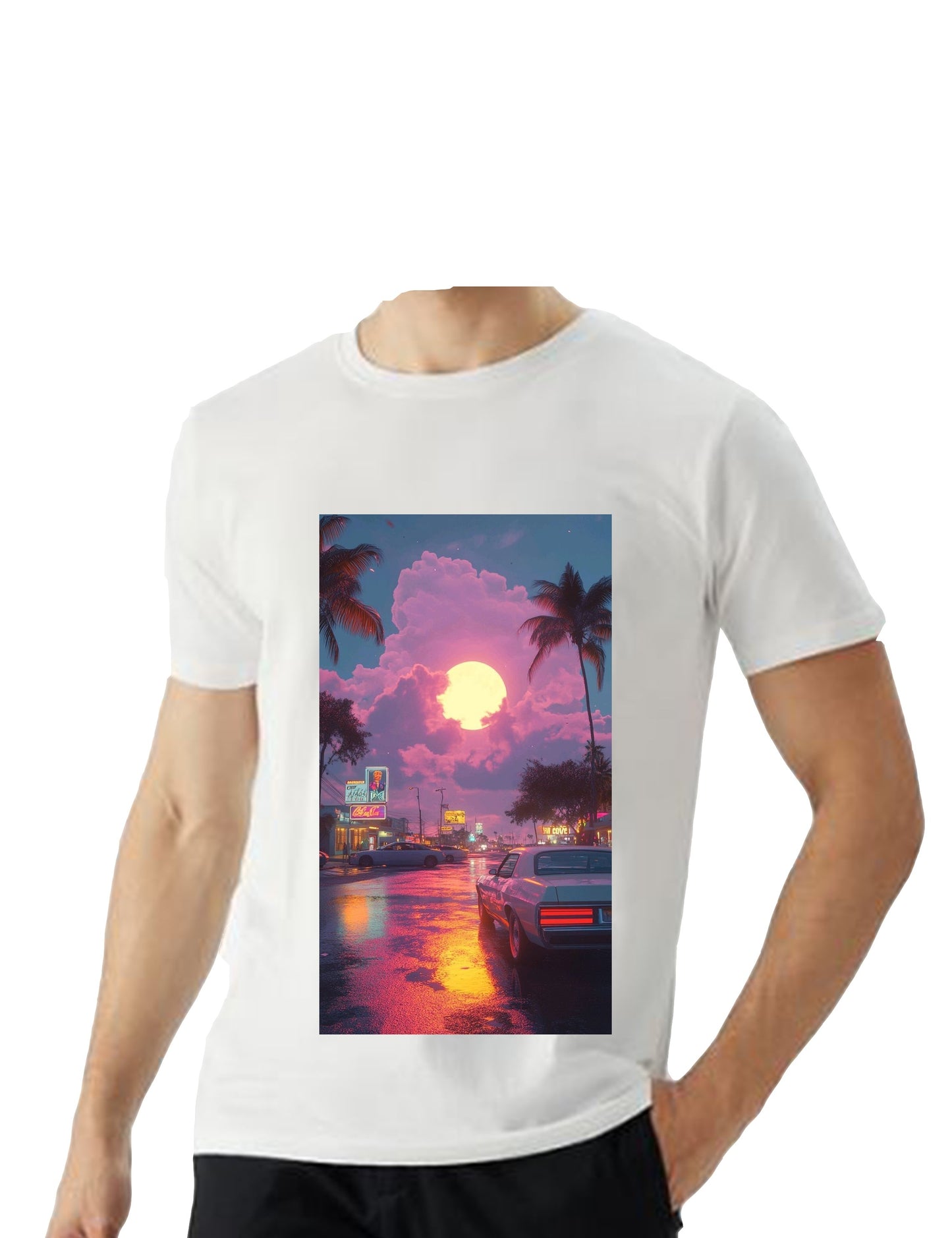 Oversized T'shirt mens street wear round neck cotton