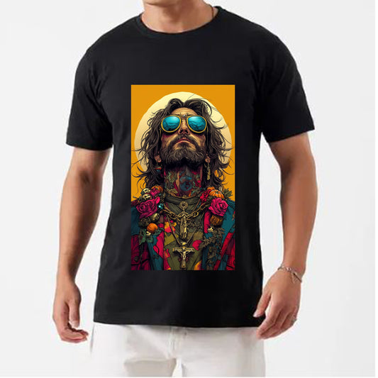 Tiger Store Round Neck Half Sleeve Oversized Printed T-shirt