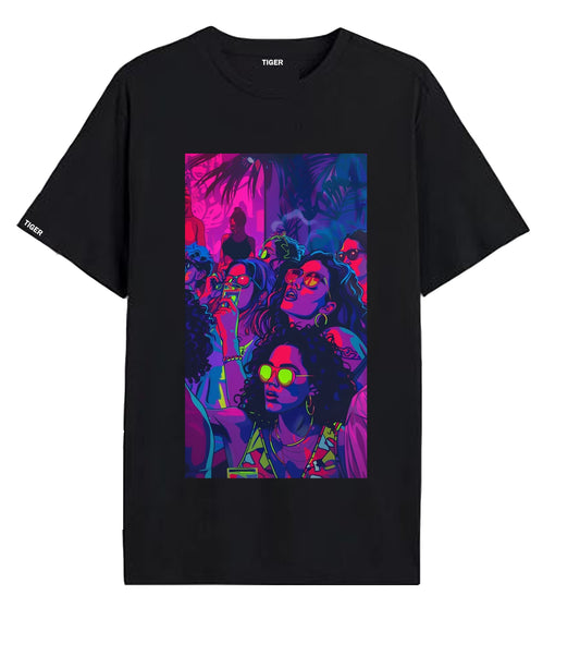 Tiger Store Round Neck Half Sleeve Oversized Printed T-shirt