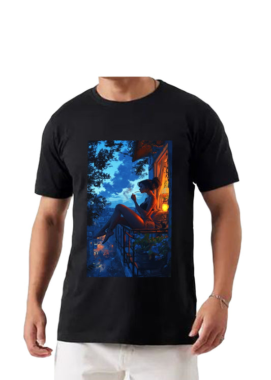 Oversized T'shirt mens street wear round neck cotton