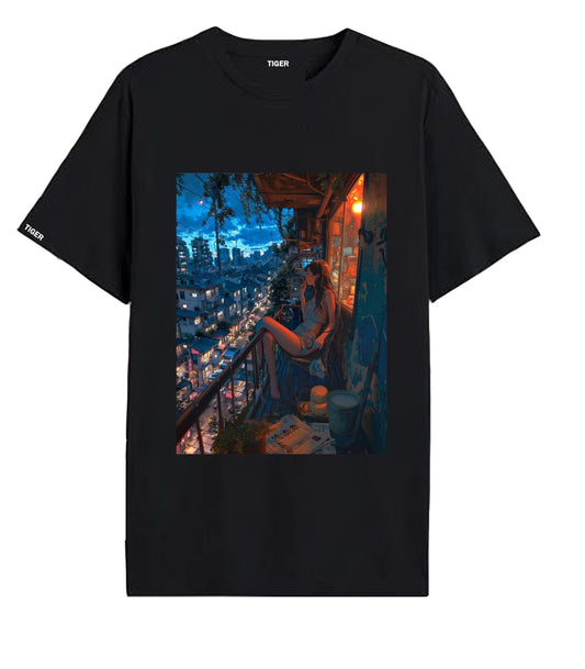 Oversized T'shirt mens street wear round neck cotton