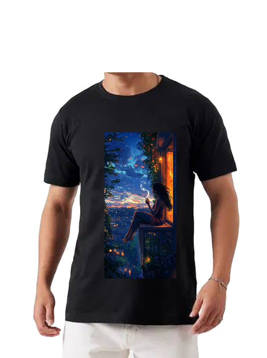 Oversized T'shirt mens street wear round neck cotton